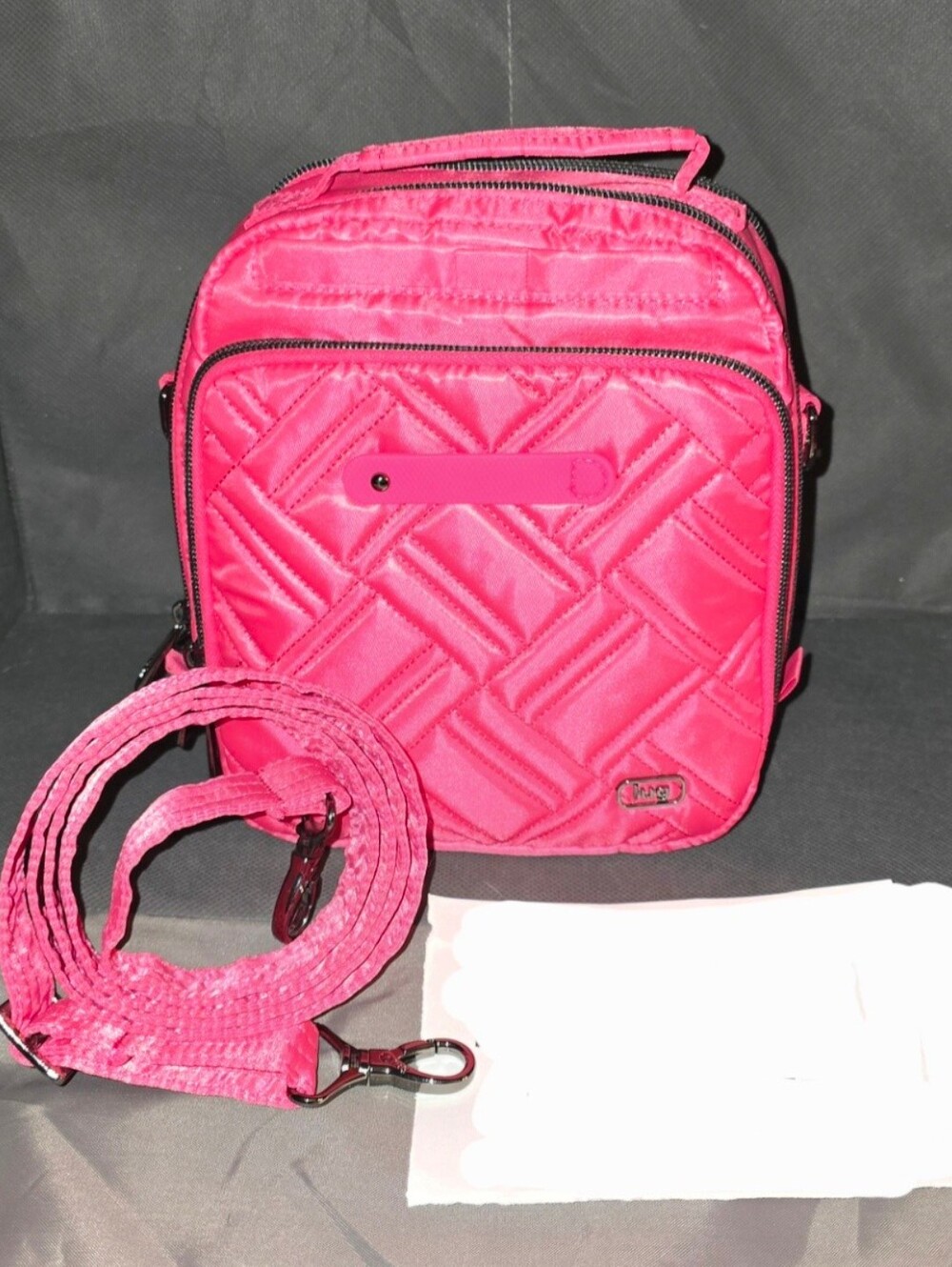 Like New LUG BAGS SKEETER BRIDGE Convertable Crossbody Purse In Powerful Pink